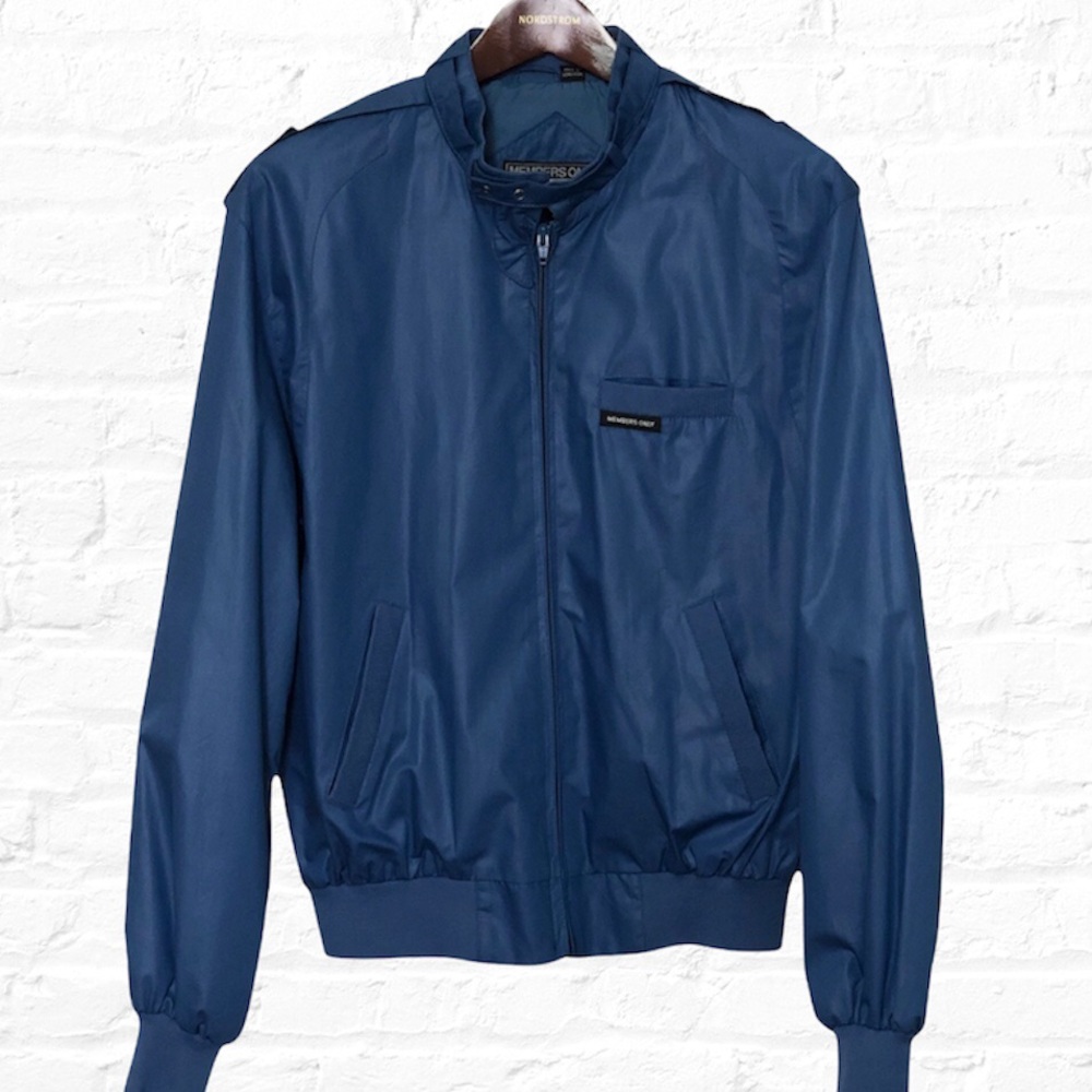 ◈SOLD◈ Vtg MEMBERS ONLY Navy Blue Racer Jacket - Mens Size 40 Windbreaker 1980s - Picture 1 of 10